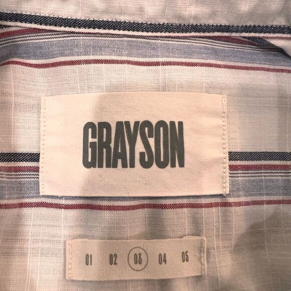 Grayson The Hero Cotton Button Down Shirt Bundle Striped & Bicycle Print Sz 3 M - Picture 3 of 16